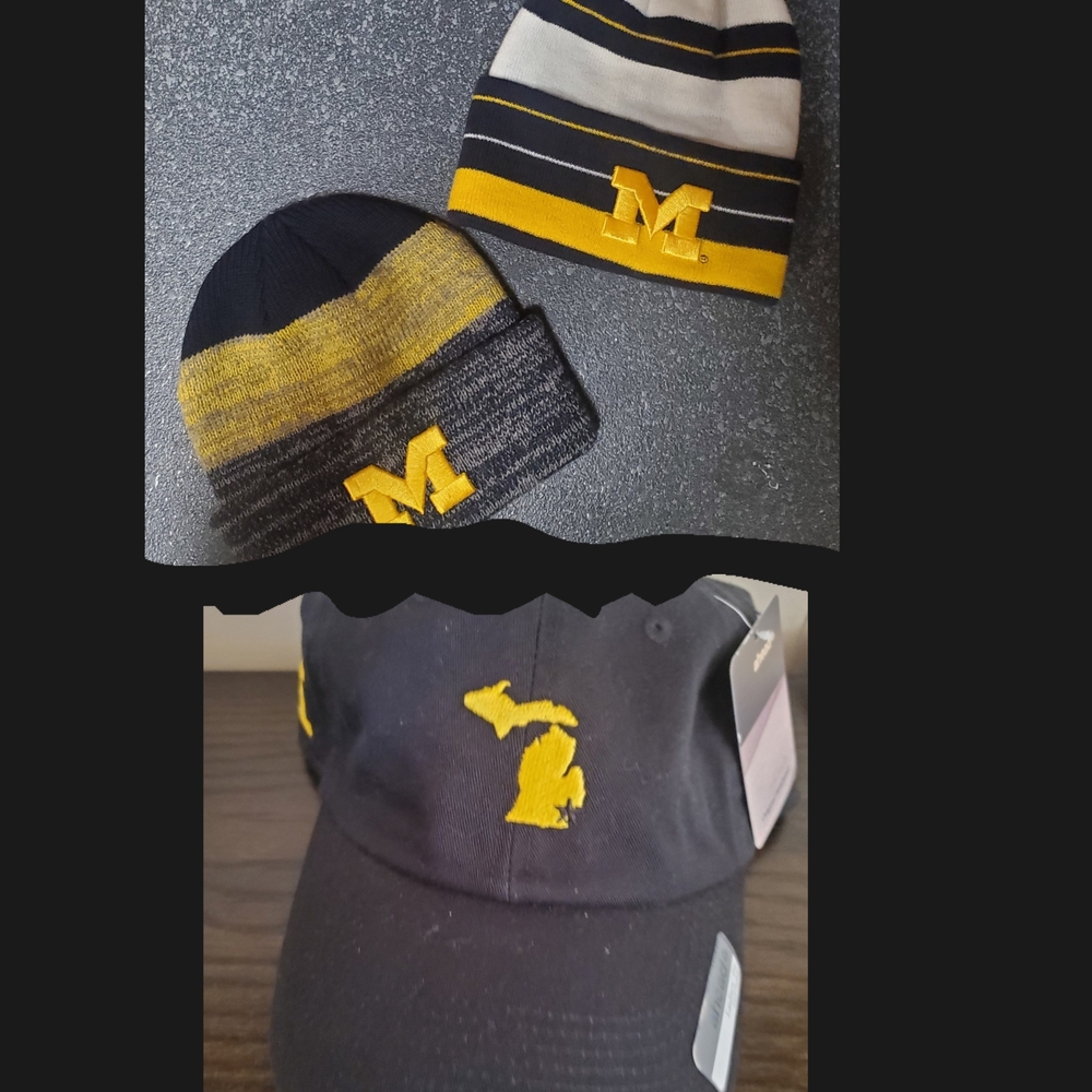 University of Michigan Beanie and Cap Set